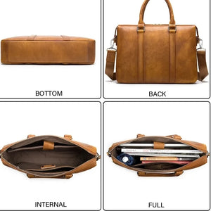 Wholesale custom fashion men vintage genuine leather executive business laptop briefcase bag with latch