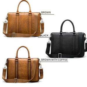 Wholesale custom fashion men vintage genuine leather executive business laptop briefcase bag with latch