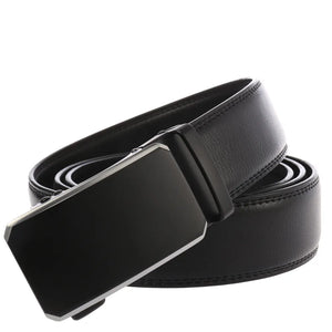 Automatic Buckle Ratchet Men Cowhide Leather Belt