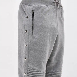 Apparel Design Services Snap Button Sweatpants Biker Trousers Men Jogger Pants Gym