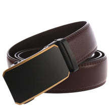 Load image into Gallery viewer, Automatic Buckle Ratchet Men Cowhide Leather Belt