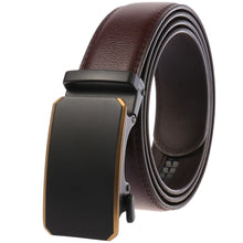 Load image into Gallery viewer, Automatic Buckle Ratchet Men Cowhide Leather Belt