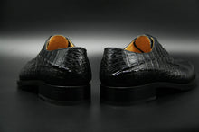 Load image into Gallery viewer, Crocodile leather thin belt small round head business men&#39;s shoes customized derby shoes