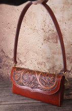 Load image into Gallery viewer, Hand-customed leather carving wallet leather top layer cow leather carrying underarm bag