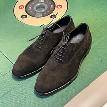 Load image into Gallery viewer, Custom suede oxford lace men&#39;s leather shoes with small round toe