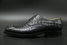 Load image into Gallery viewer, Crocodile leather thin belt small round head business men&#39;s shoes customized derby shoes